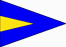 Blue Triangle Flag with Yellow Triangle Inside