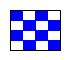 White Flag with Blue Checker-board