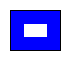 Blue Flag with White Rectangle Inside