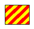 Yellow Flag with Red Diagonal Stripes